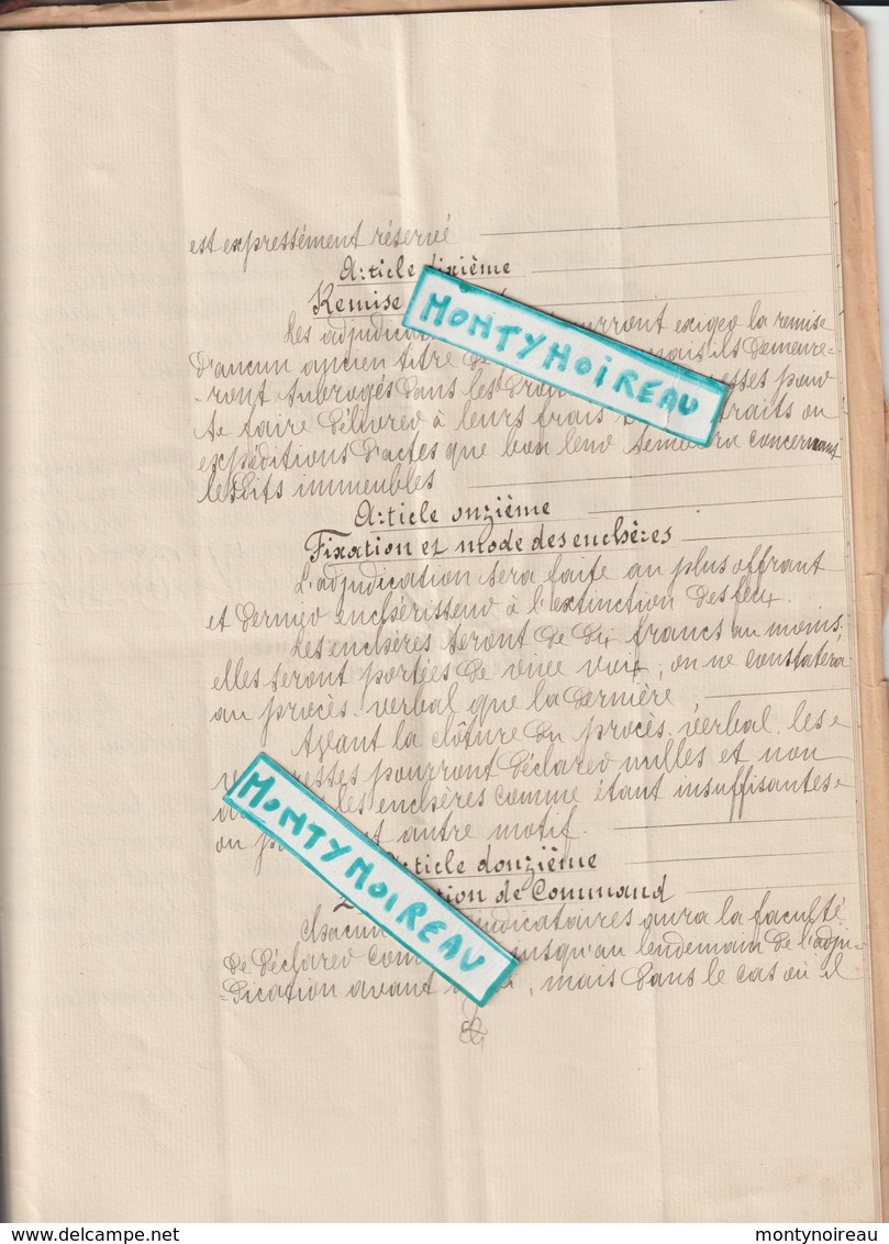 Vieux  Papier  : Acte Notaire :Orne, Bellou En Houlme Prés  Flers  1910, Messei,la Morandière-la Gautraire - Non Classés