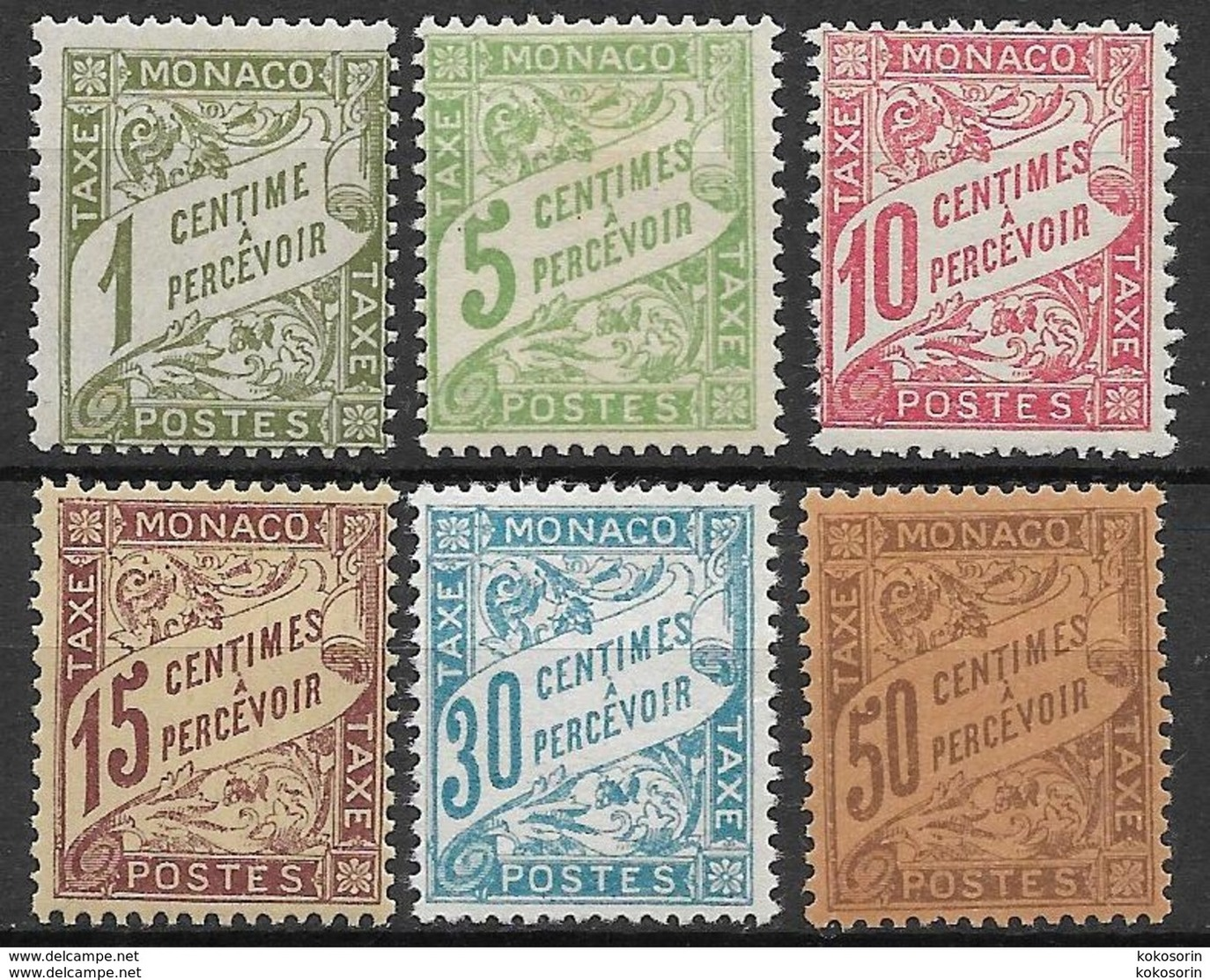 Monaco 1904 Mi. Nr.1-6 - Unused Stamps