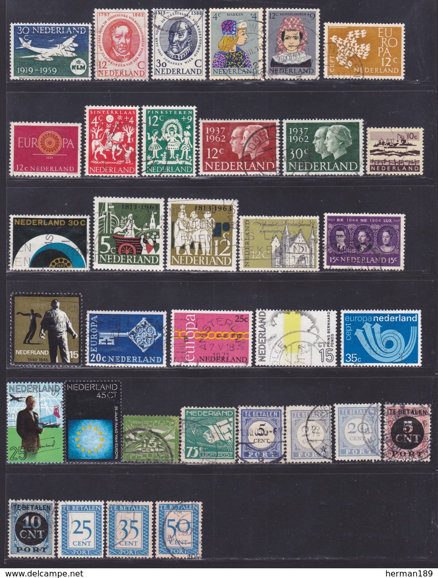 PAYS-BAS, NEDERLAND LOT TIMBRES °/Used, Oblitérés, Etats Divers, (Lot 1382) - Colecciones Completas