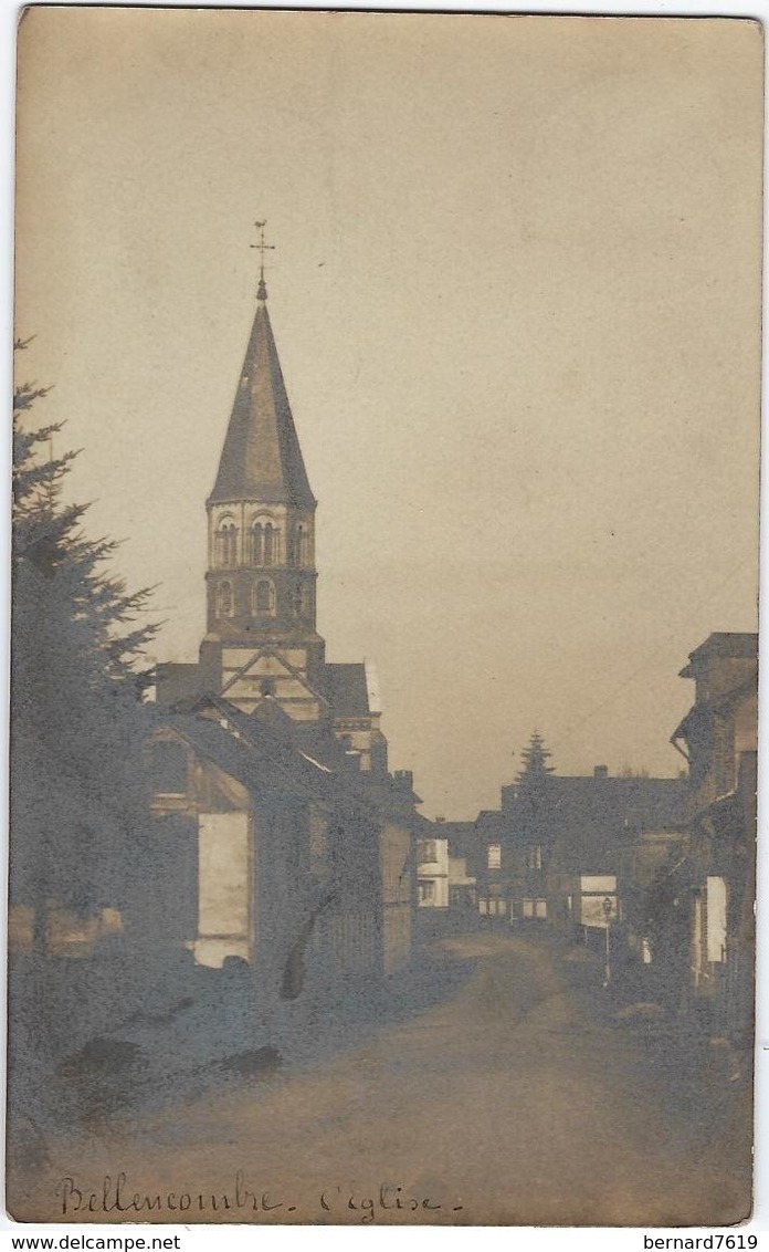 76   Bellencombre  L'eglise Et Rue   Carte Photo - Bellencombre