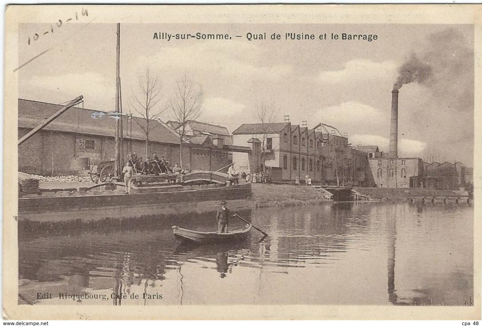 SOMME : Ailly Sur Somme, Quai De L'Usine Et Le Barrage - Other & Unclassified