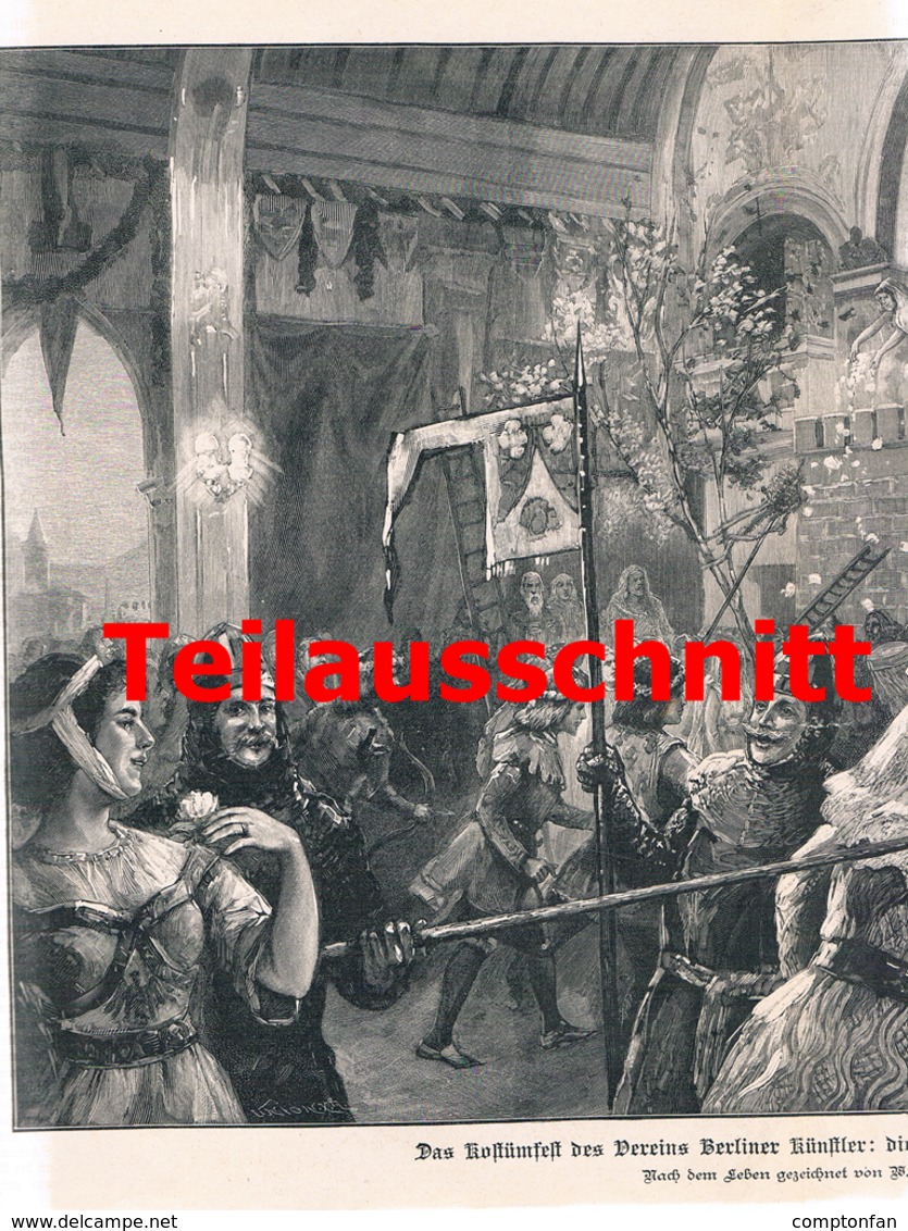 A102 384 - Berlin Kostümfest Berliner Künstler Artikel Mit Ca. 6 Bildern 1899 !! - Sonstige & Ohne Zuordnung