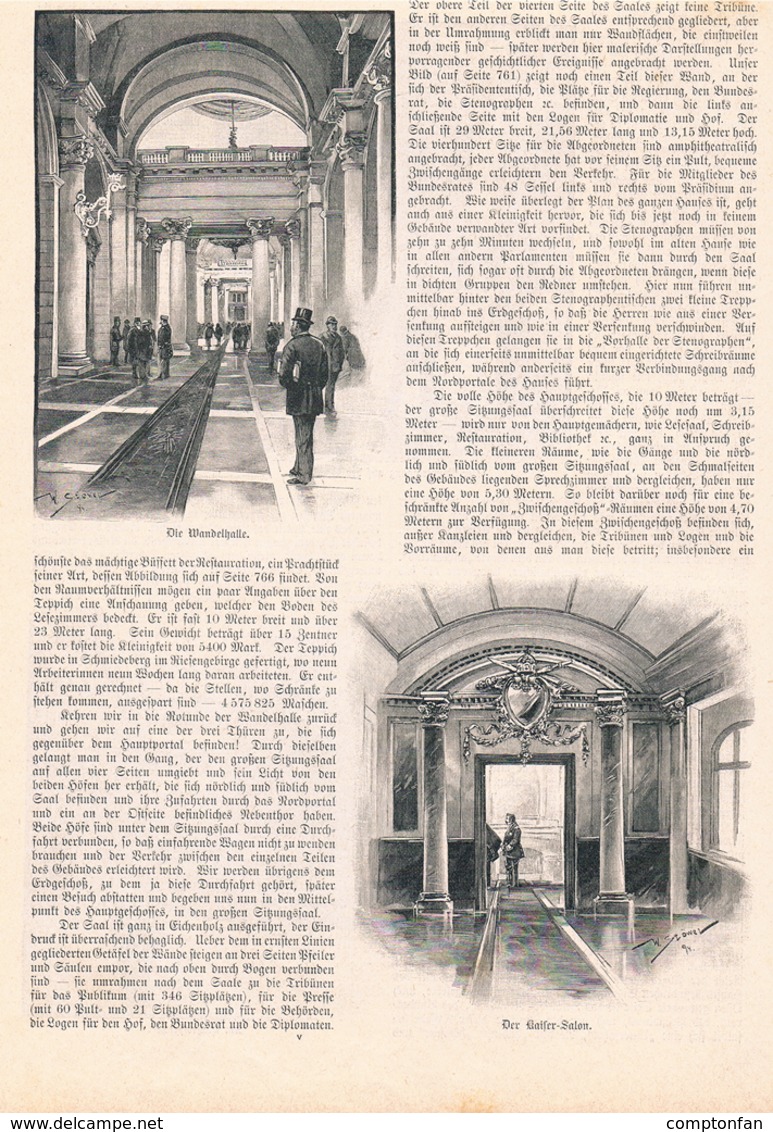 A102 390 Berlin Neues Reichstaghaus Stöwer Artikel Mit Ca. 9 Bildern 1894 !! - Política Contemporánea