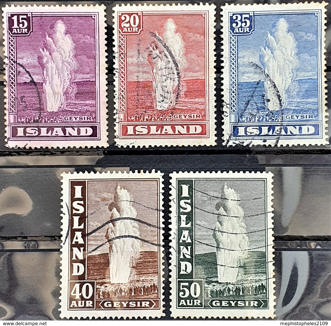 ICELAND 1938/47 - Canceled  - Sc# 203, 204, 205, 206, 208 - Usati