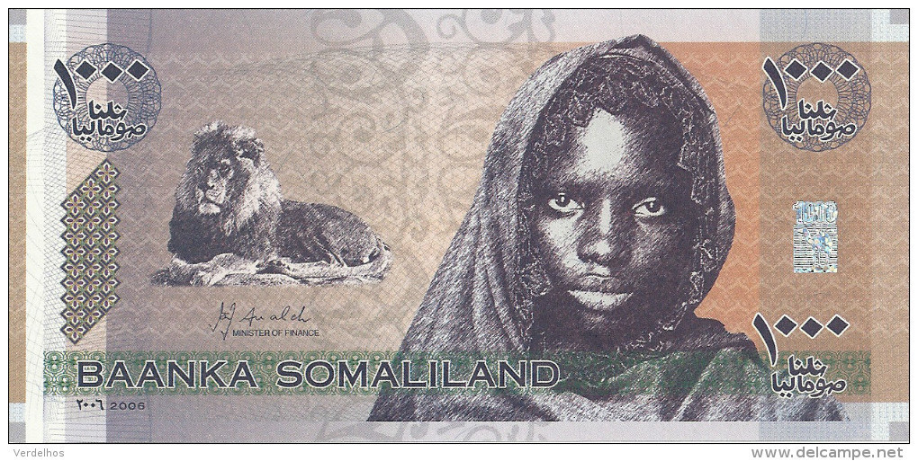 SOMALILAND 1000 SHILLINGS 2006 UNC P CS1 - Somalie