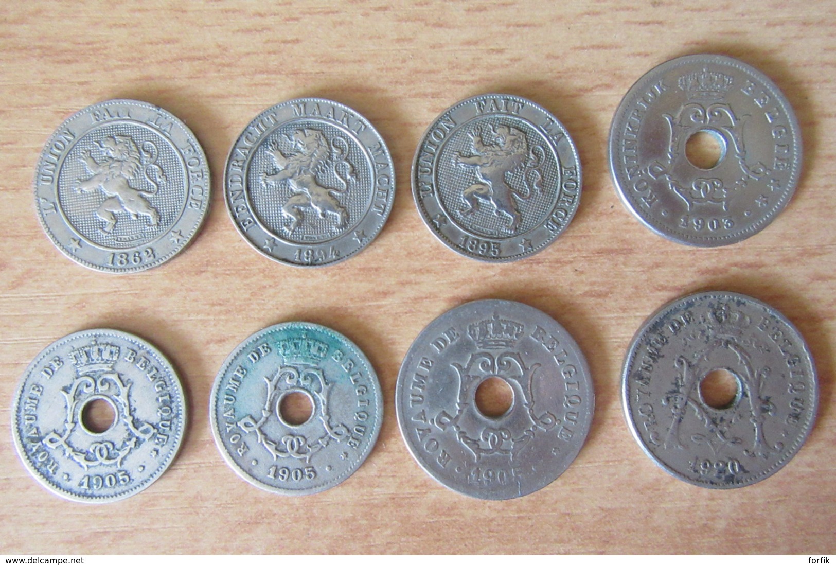 Belgique - 8 Monnaies 5 Et 10 Centimes - 1862 à 1920 - Verzamelingen