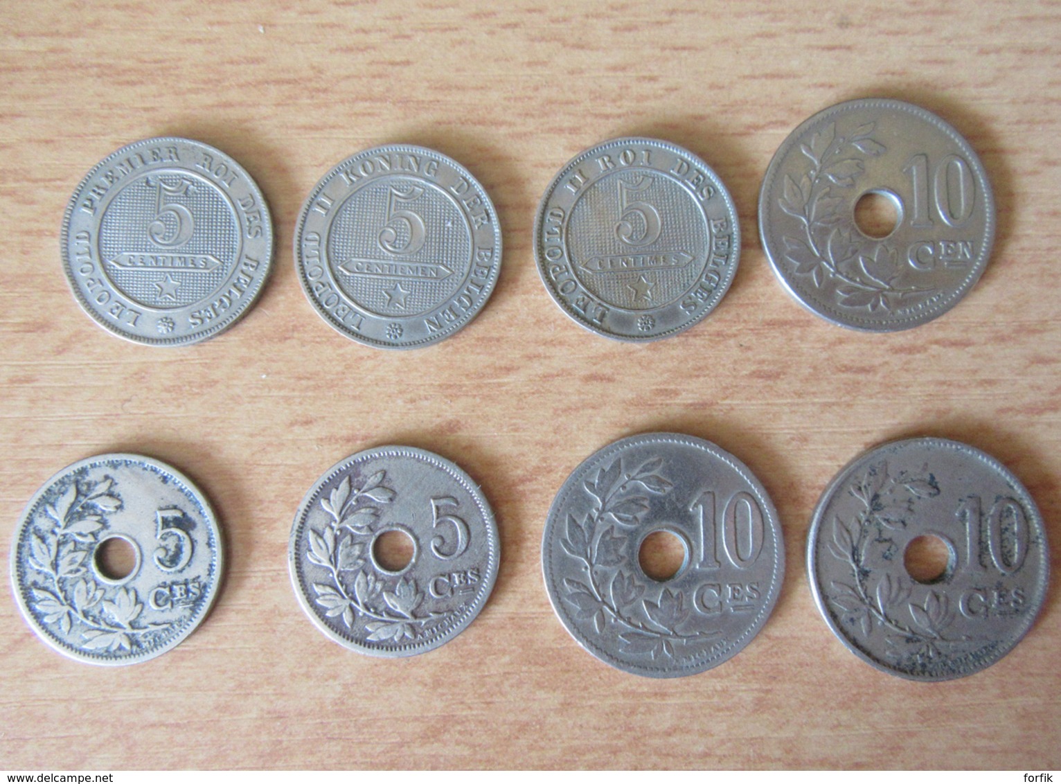 Belgique - 8 Monnaies 5 Et 10 Centimes - 1862 à 1920 - Collections