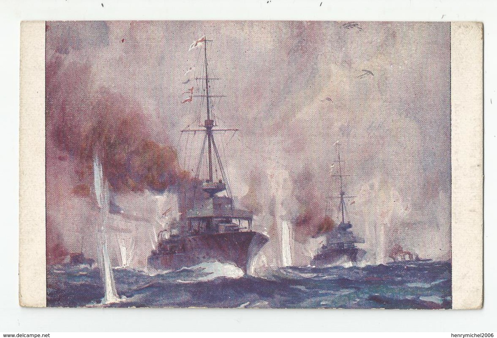 Cpa Illustrateur Maestri Heligoland Battaglia Bataille Navale Guerre V Revis . Stampa N3805 - Other & Unclassified