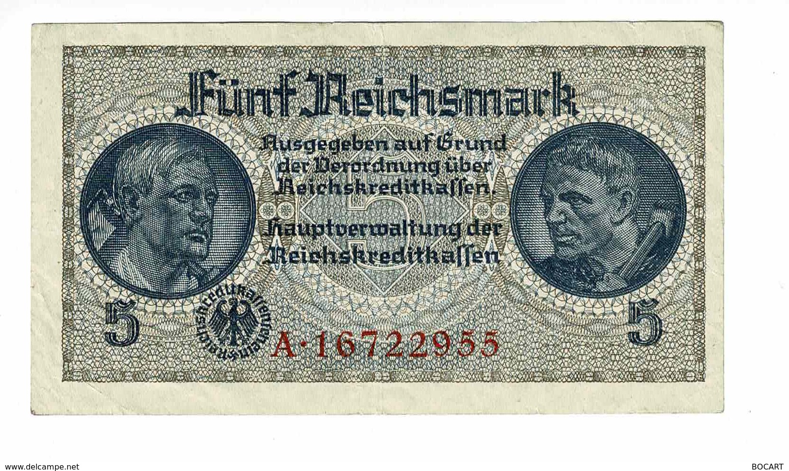 BILLET ZONE ALLEMANDE OCCUPEE 1938-45 5 REICHSMARK - 5 Reichsmark