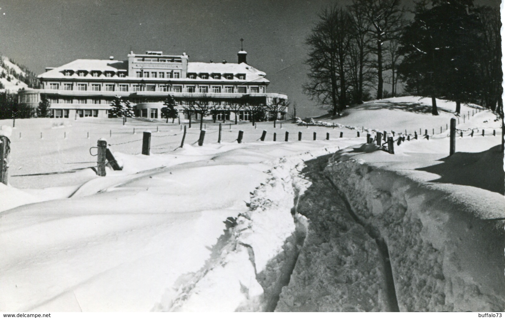 Suisse Montreux Le Rosaire  Les Sciences En Hiver. Carte Glacée Tampon Ambulant Cachet Montreux - Montreux