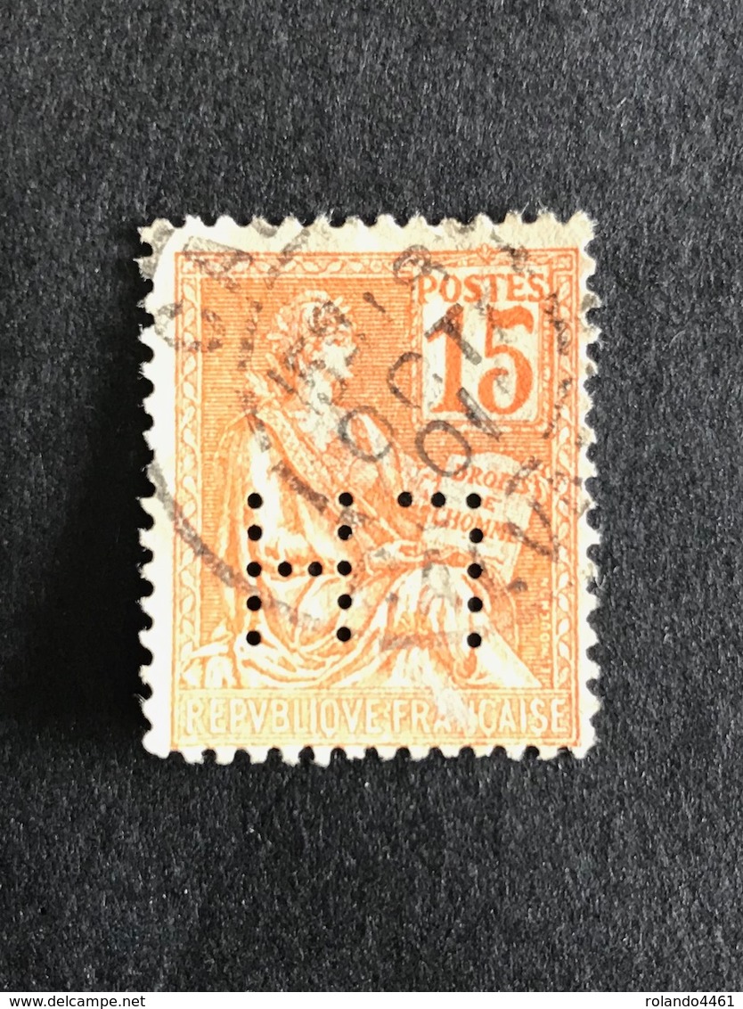 FRANCE L N°117 Mouchon LH 81 Indice 6 Perforé Perforés Perfins Perfin !! - Autres & Non Classés