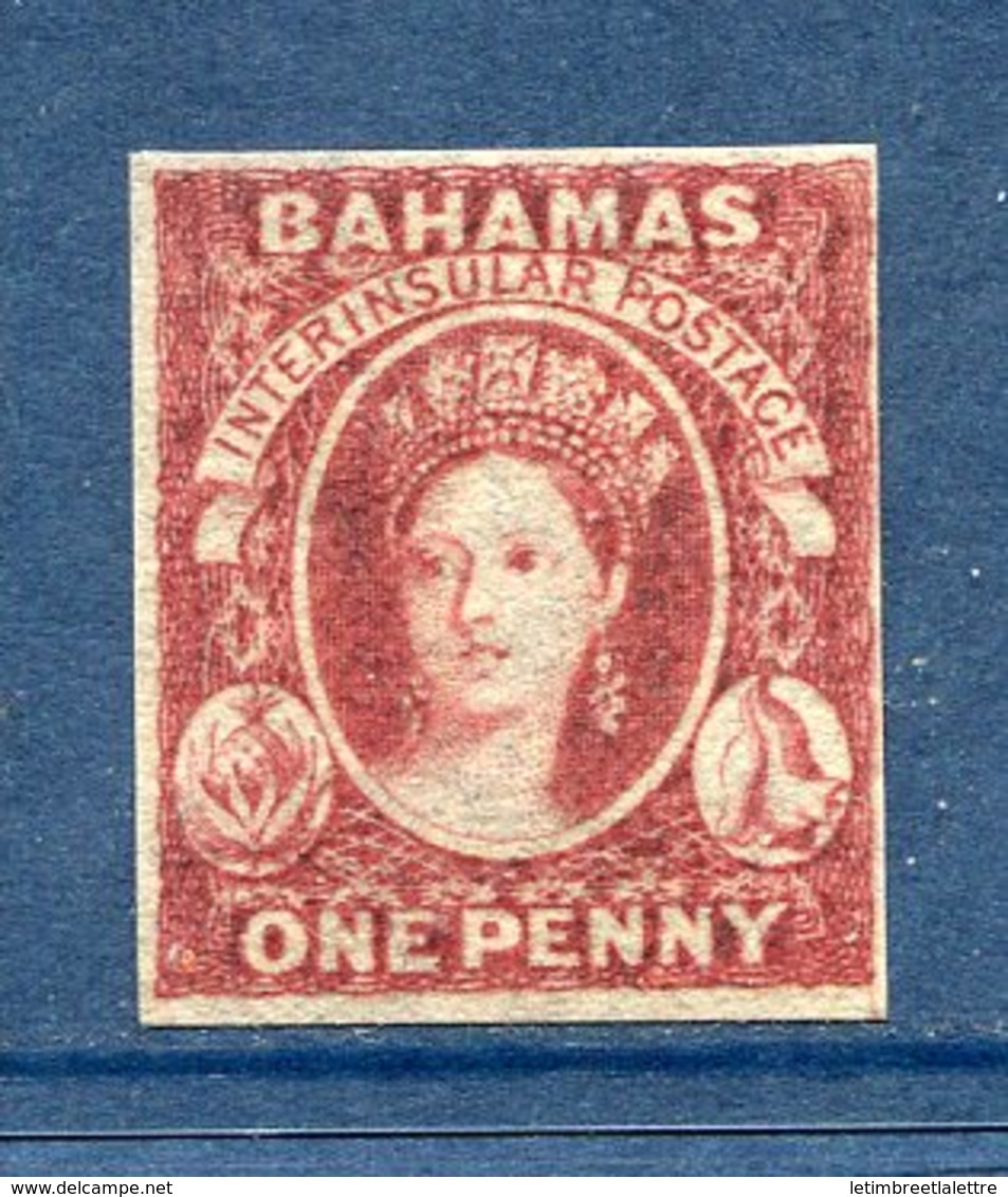 ⭐ Bahamas - N° 1a ( * ) - Neuf Avec Charnière, Sans Gomme - Papier épais - RARE ⭐ - 1859-1963 Kolonie Van De Kroon