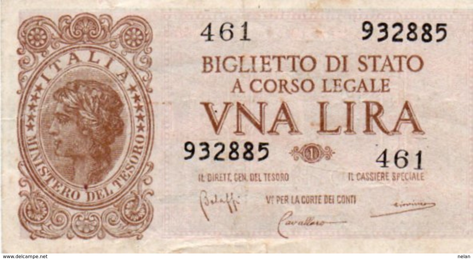 ITALIA 1 LIRA 1944 P-29b  Circ. - Italia – 1 Lira