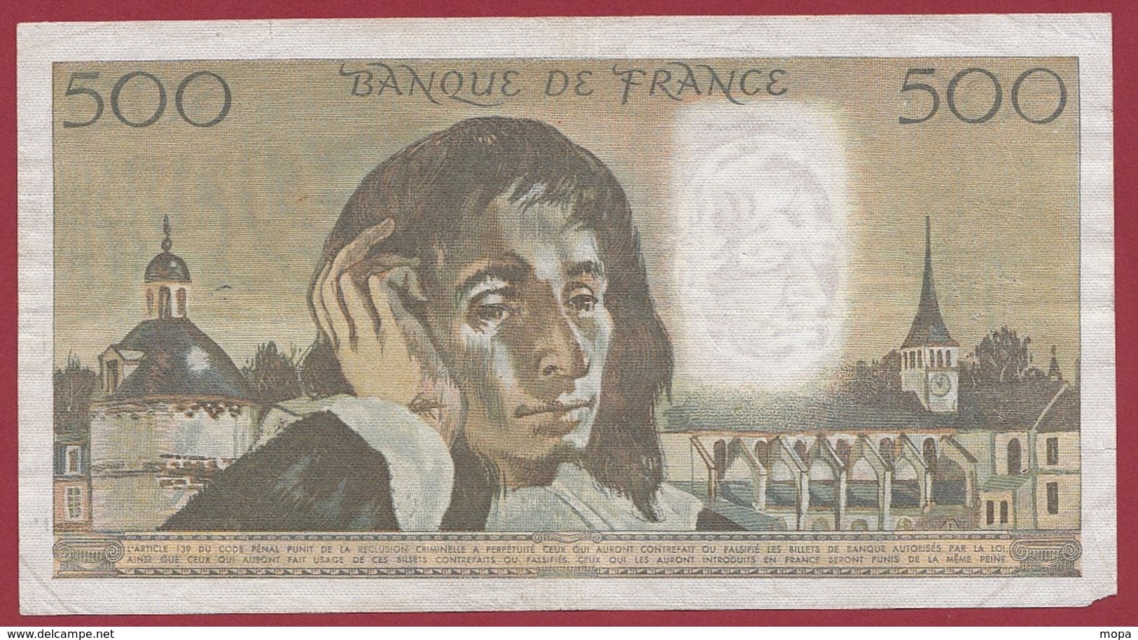 500 Francs "Pascal" Du 06/12/1973.F----TTB--ALPH.U.38. MANQUE 1 COIN EN BAS A GAUCHE DU BILLET - 500 F 1968-1993 ''Pascal''