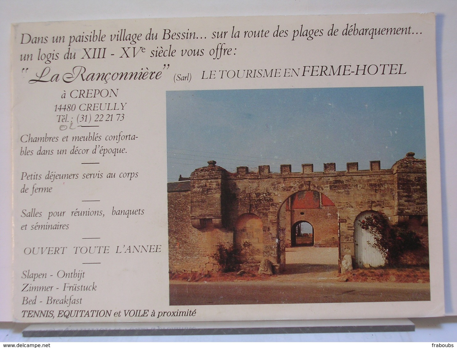 14 - CREUILLY - LA RANCONNIERE FERME HOTEL A CREPON - DÉPLIANT + 2 CARTES - Other & Unclassified