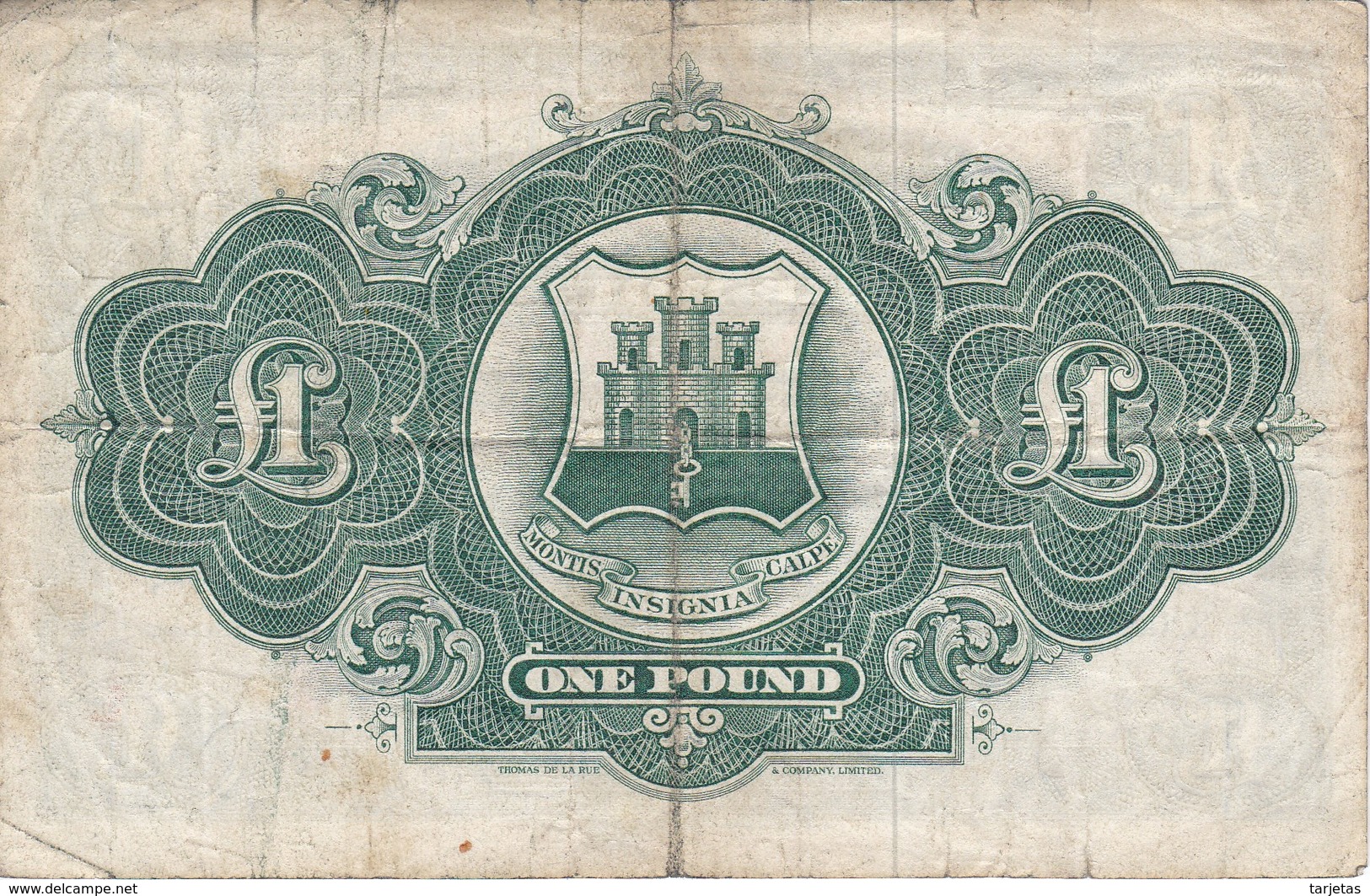 BILLETE DE GIBRALTAR DE 1 POUND DEL AÑO 1958  (BANKNOTE-BANK NOTE) - Gibraltar