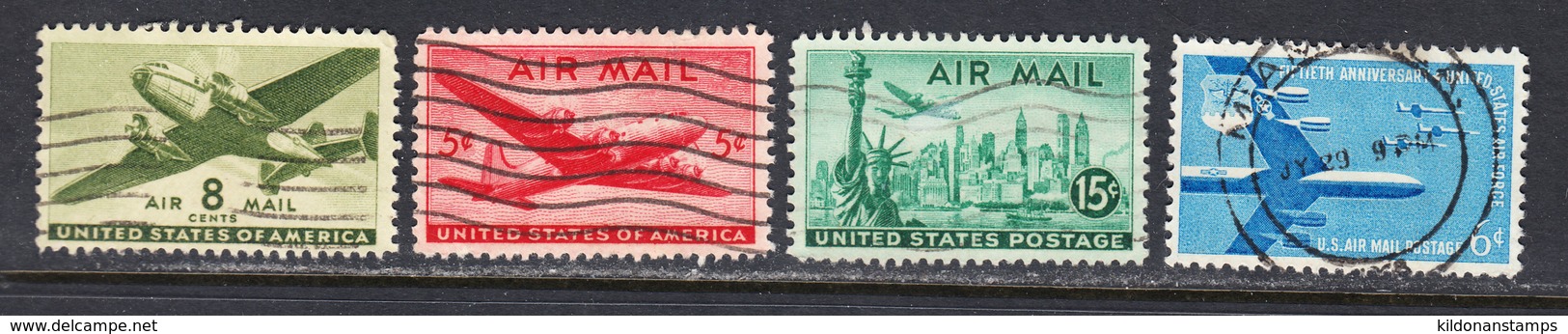 USA 1941-57 Air Mail, Cancelled, Sc# C26, C32, C35, C49 - 2a. 1941-1960 Usati