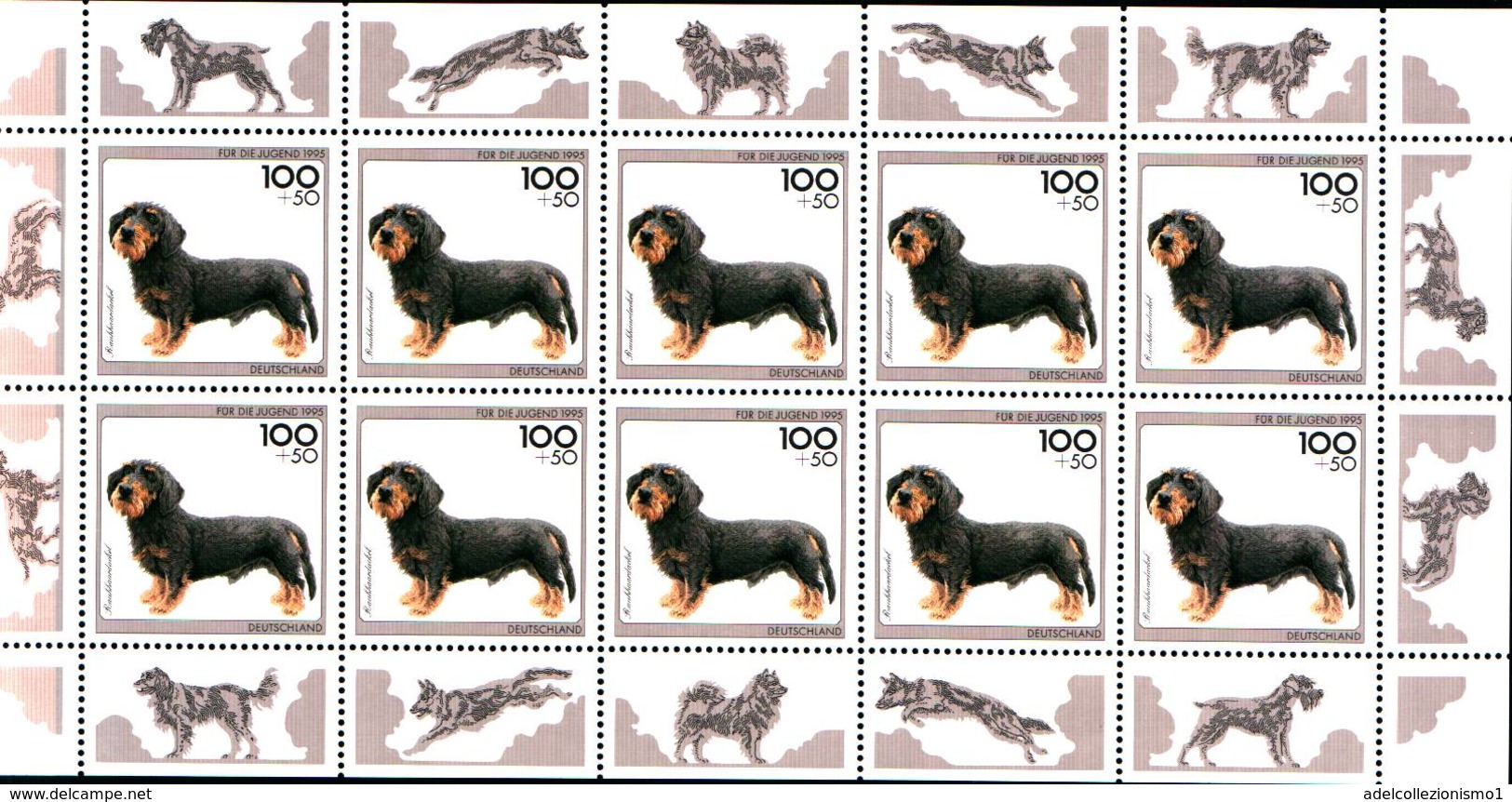 127g) GERMANIA BRD 1995-SERIE CANI-IN MINIFOGLI-MNH**-5v.- - Nuovi