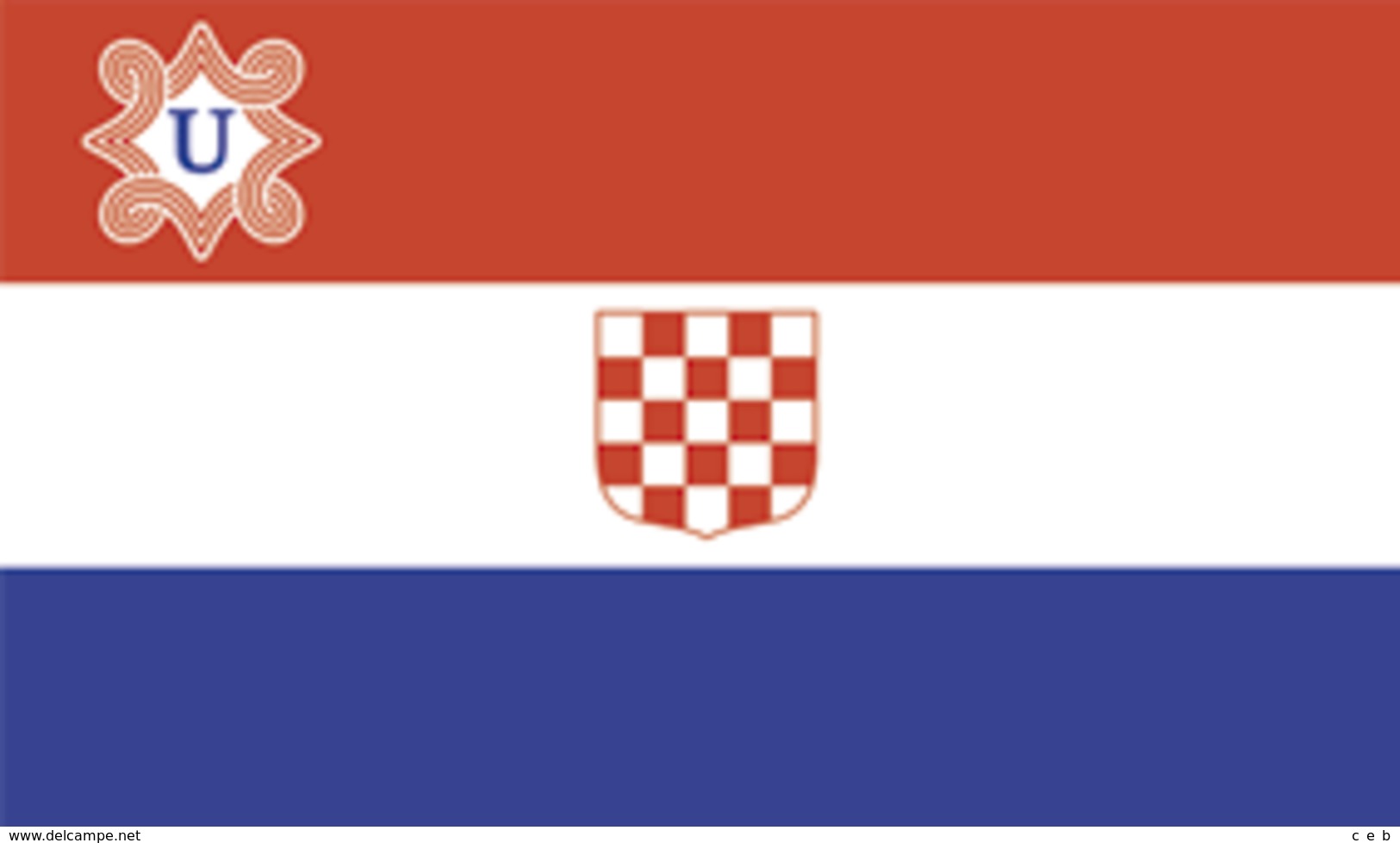 Bandera Croacia Ustacha. (NDH – Nezavisna Drzava Hrvatska). II Guerra Mundial. 1941-45 - Banderas