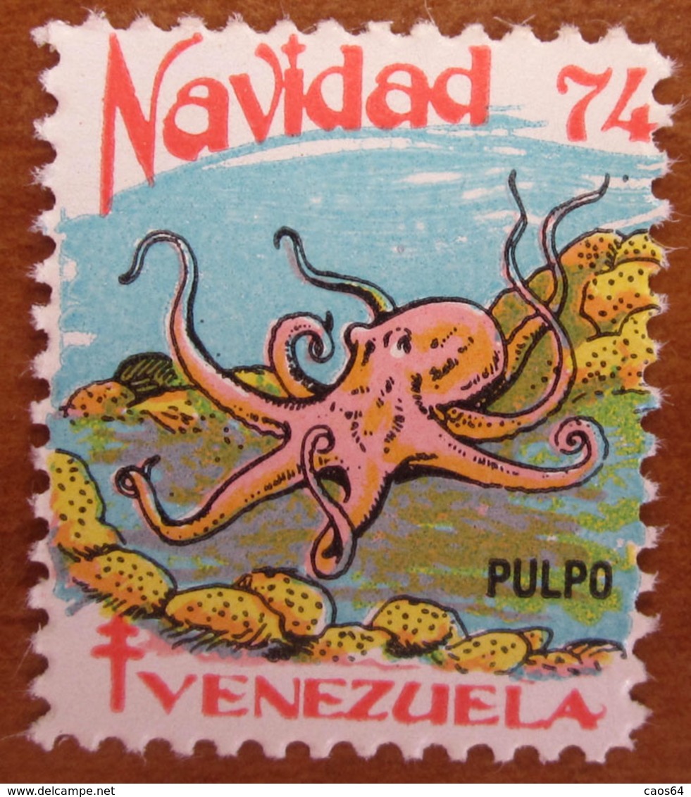 1974 VENEZUELA Navidad Natale Fish Pulpo Campagna ANTI TBC Cindarella Vignetta Erinnofilo - Nuovo - Venezuela