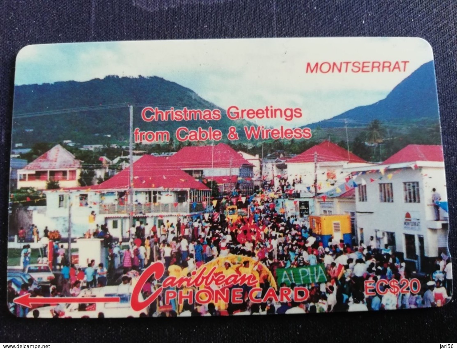 MONTSERRAT  $20,-  CHRISTMAS GREETINGS FROM C&W  5CMTA   Fine Used Card  ** 1266 ** - Montserrat