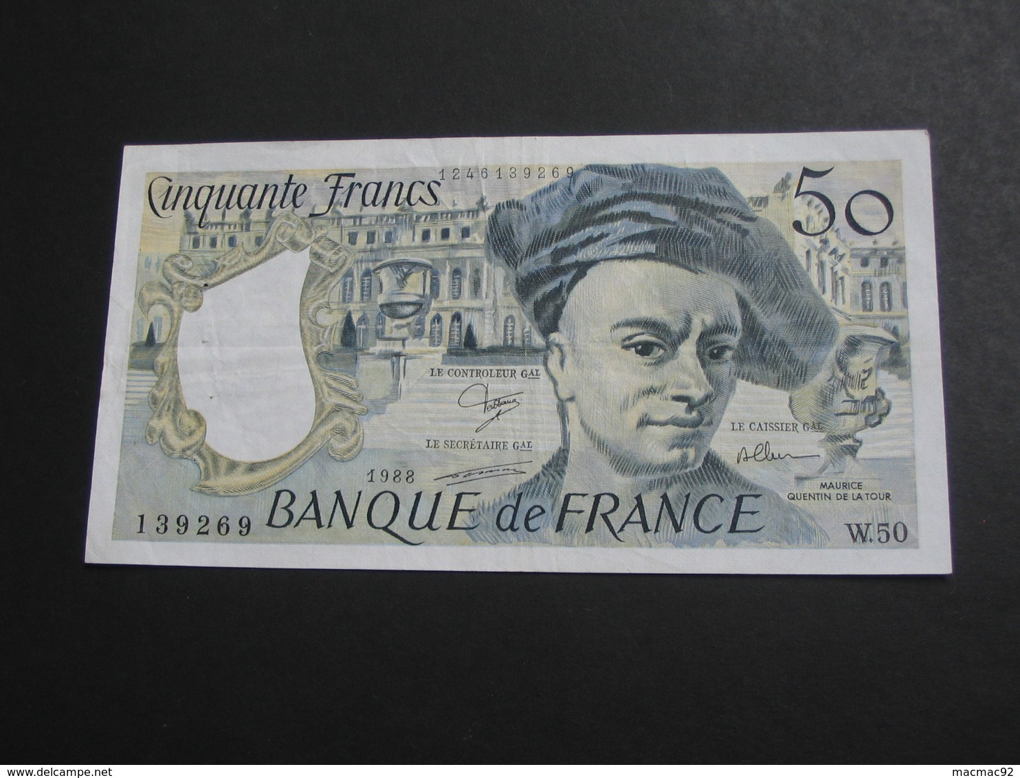 50 Cinquante Francs - Quentin De La Tour - 1988 Alphabet W.50   **** EN ACHAT IMMÉDIAT  **** - 50 F 1976-1992 ''quentin De La Tour''