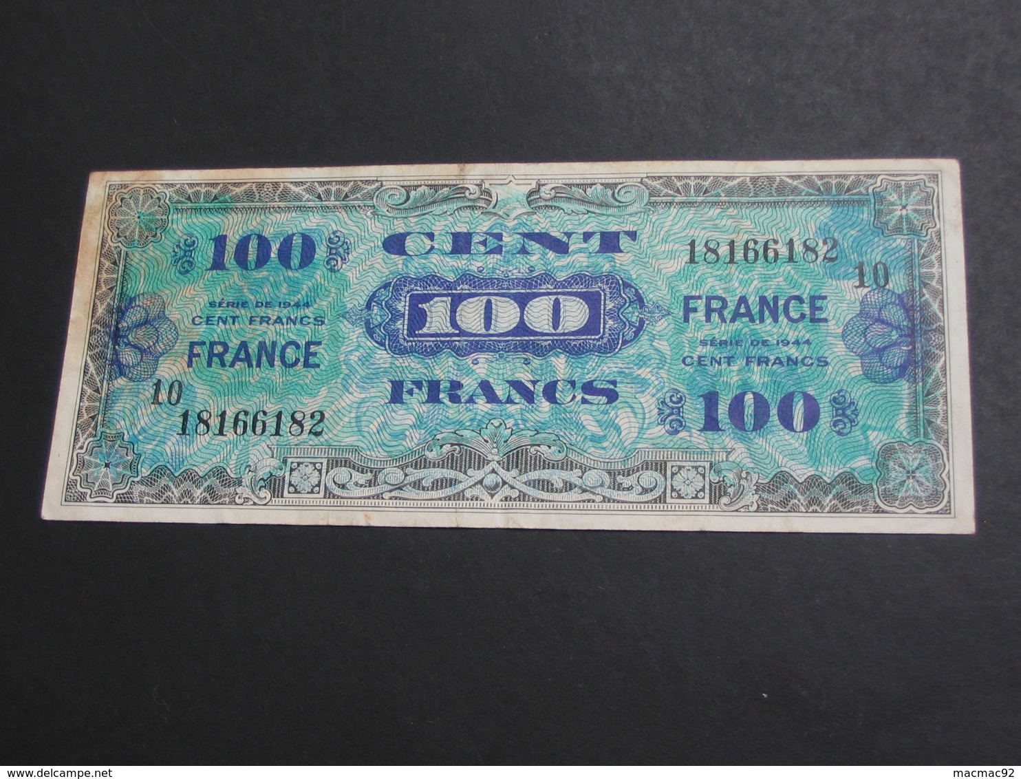 100 Francs - FRANCE - Série 10 ( RARE !!!!) - Billet Du Débarquement - 4 Juin 1945  **** EN ACHAT IMMÉDIAT **** - 1945 Verso Francés