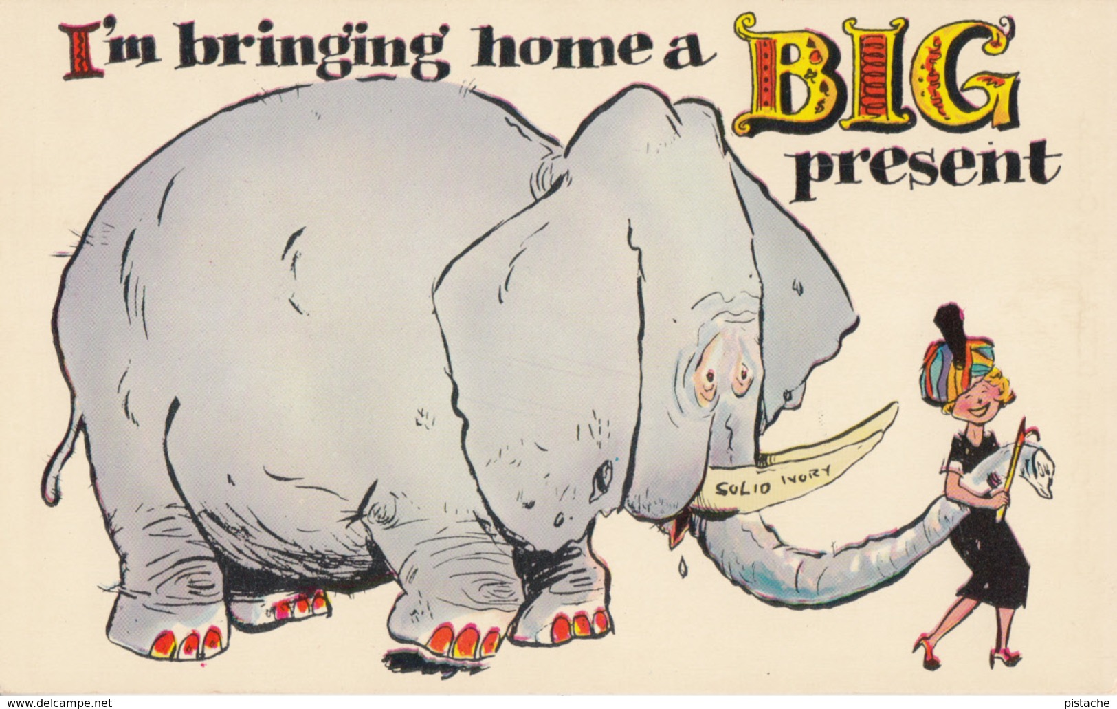 Comics Humor Comic Comique Humour - Elephant - Big - Unused - VG Condition - 2 Scans - Humour