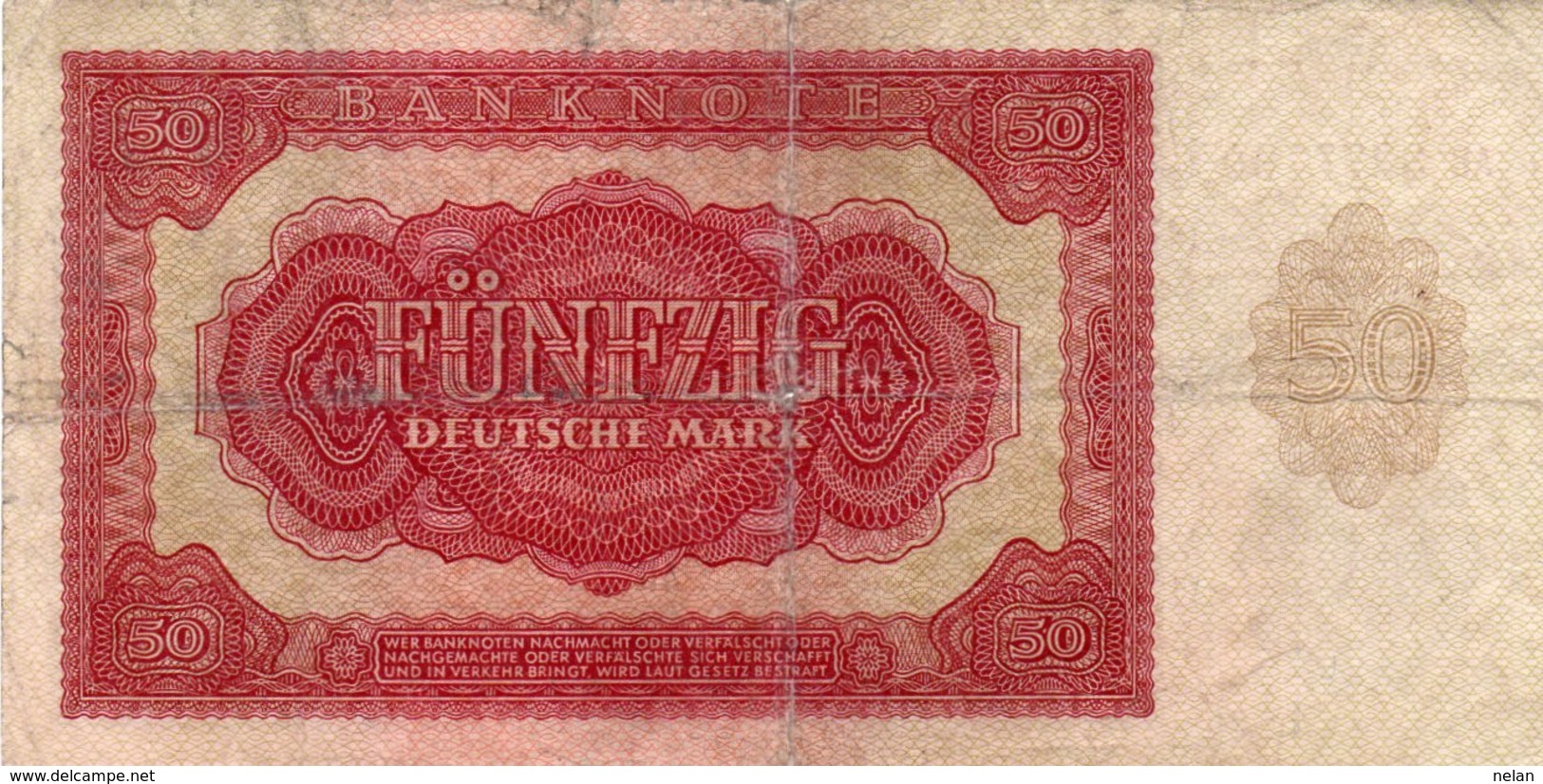 GERMANY-DEMOCRATIC REP. 50 DEUTSCHE MARK 1948 **CIRC.   P-20a - 10 Deutsche Mark