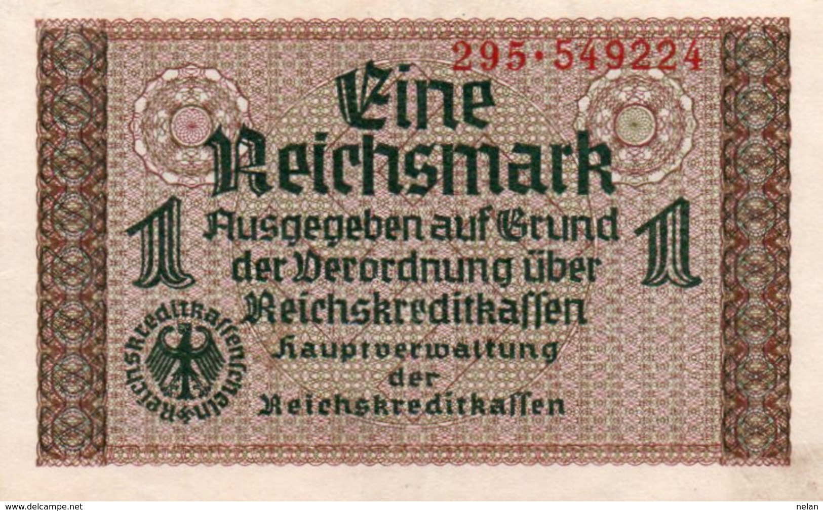 GERMANY-. 1 REICHSMARK 1940 **CIRC.   P-R136a  UNC - 1 Mark