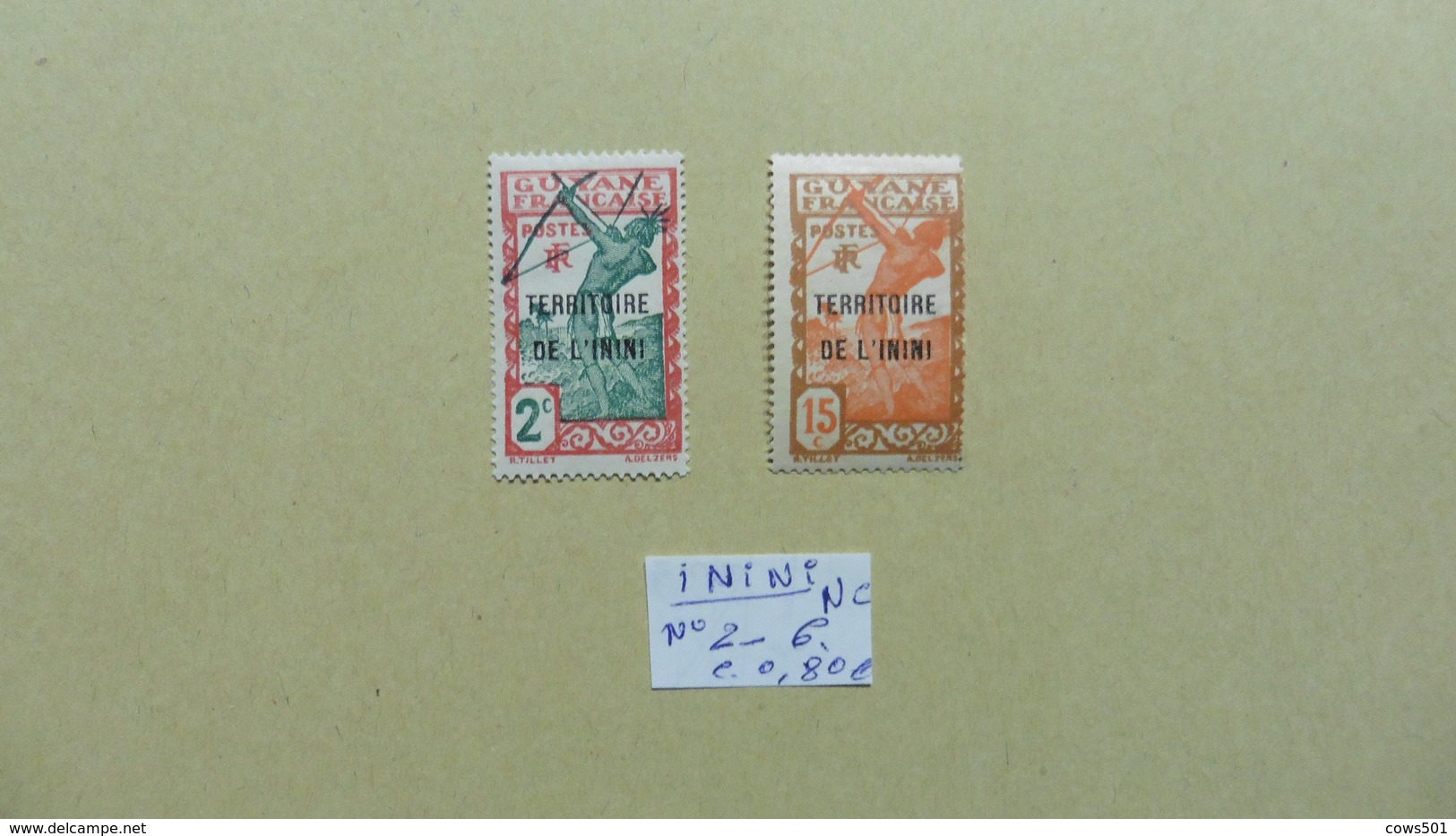 France (ex-colonies & Protectorats) > Inini  : 2 Timbres Neufs Charnière - Other & Unclassified