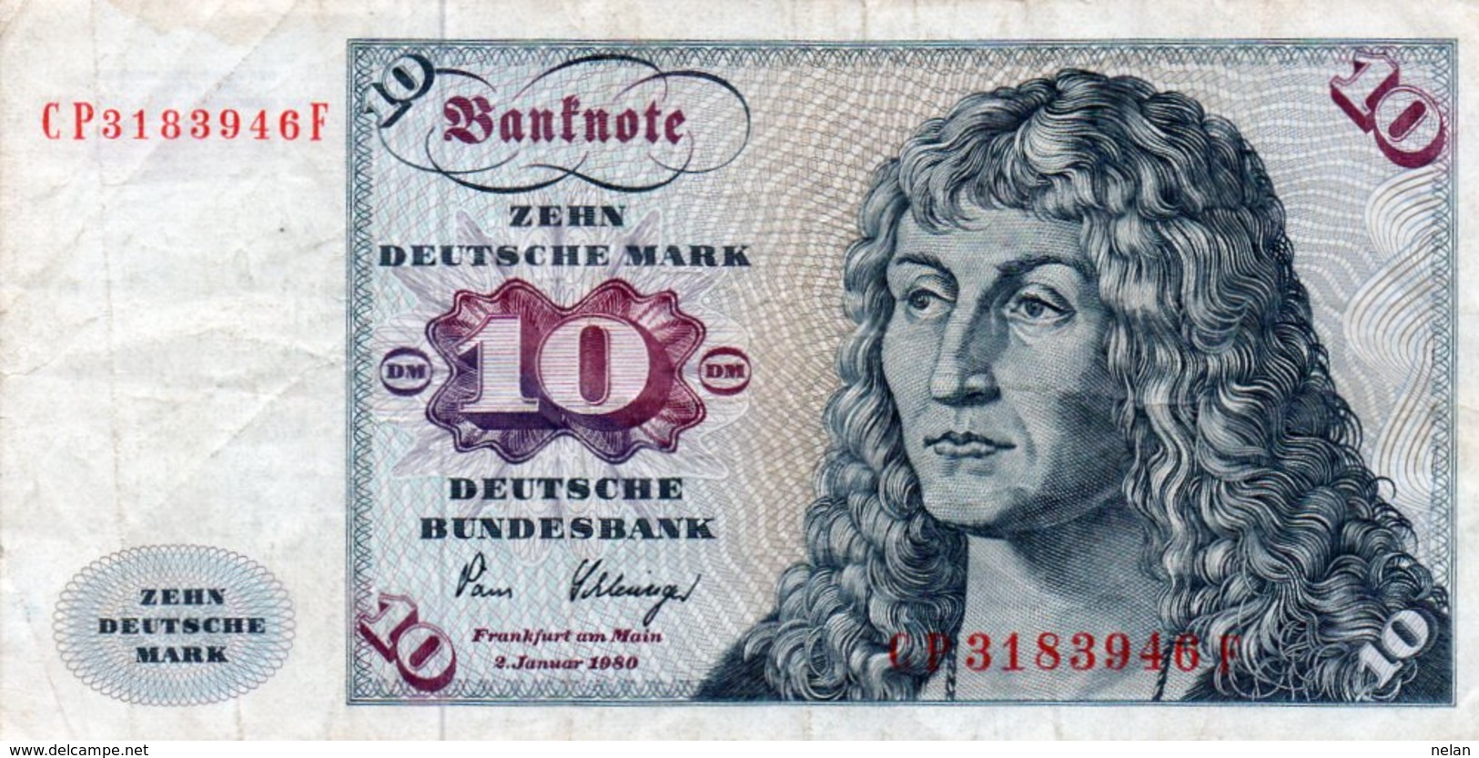 GERMANY-  10 DEUTSCHE MARK 1980 P-31c  Circ - 10 Deutsche Mark