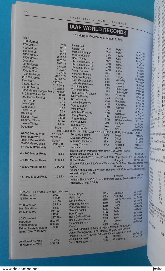 1st IAAF/VTB BANK CONTINENTAL CUP 2010 - IAAF STATISTIC HANDBOOK Athletics Athletisme Athletik Atletismo * Blanka Vlasic - Athlétisme