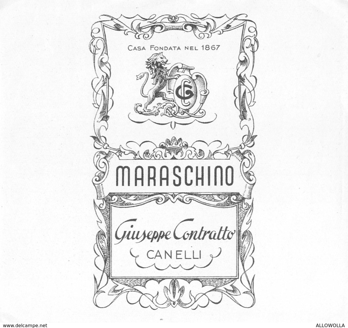 7188" MARASCHINO-GIUSEPPE CONTRATTO-CANELLI " ETICHETTA ORIGINALE - Altri & Non Classificati