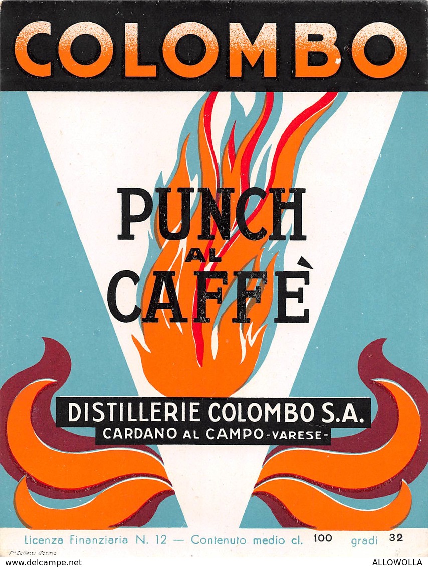 7200" PUNCH AL CAFFE'-DISTILLERIE COLOMBO S.A.-CARDANO AL CAMPO-VARESE " ETICHETTA ORIGINALE - Altri & Non Classificati