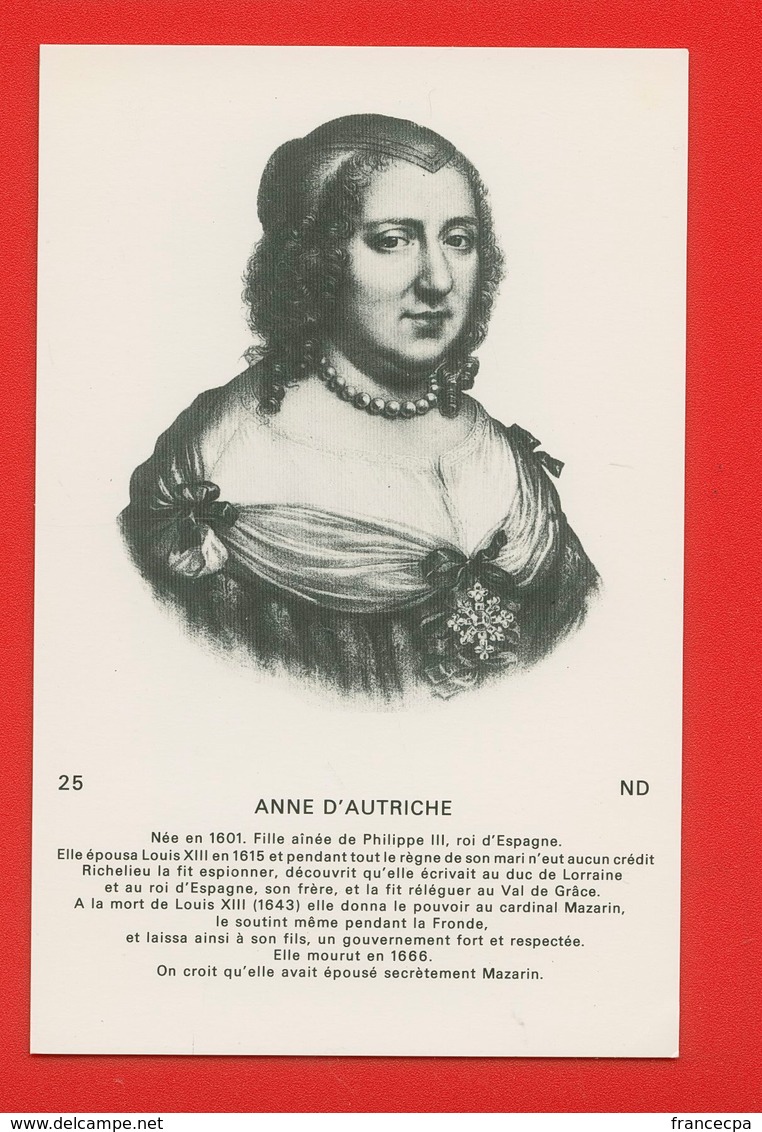 1778 - PERSONNAGES CELEBRES - ANNE D'AUTRICHE - Histoire