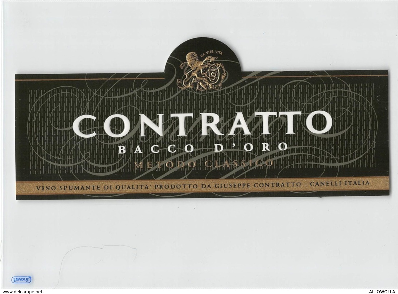 7239"BACCO D'ORO-METODO CLASSICO CONTRATTO-VINO SPUMANTE DI QUALITA' PRODOTTO DA G. CONTRATTO-CANELLI" ETICHETTA ORIG. - Altri & Non Classificati