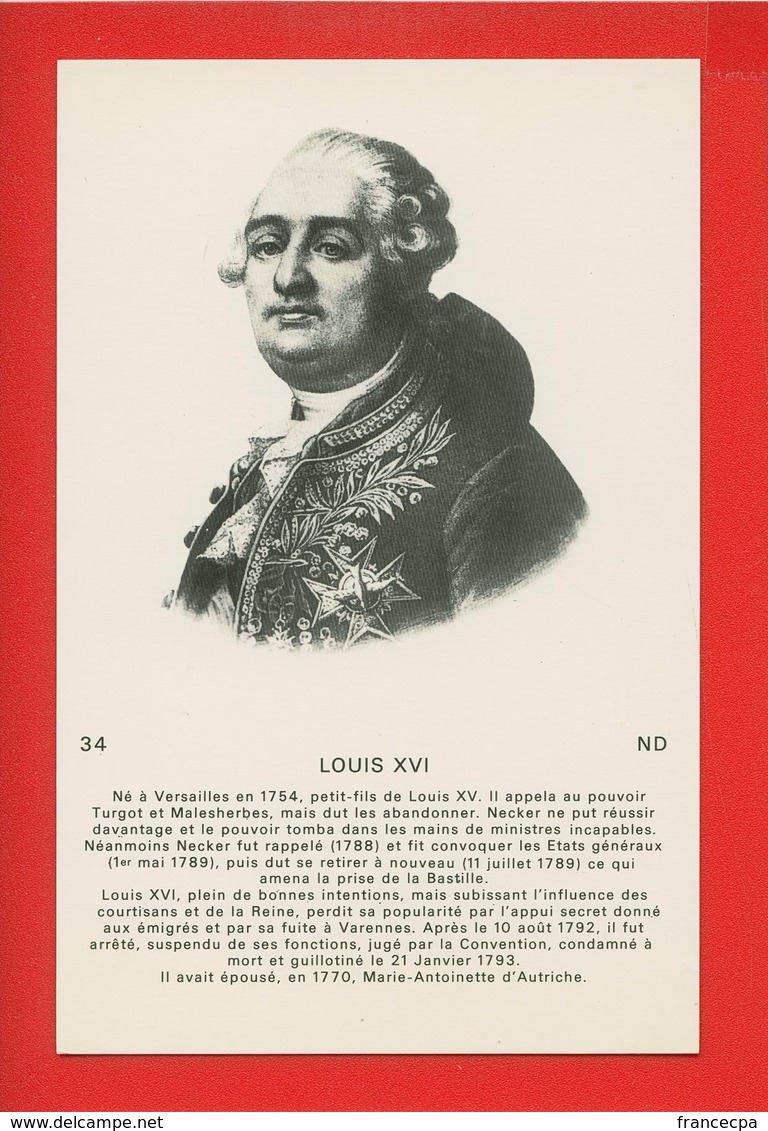 1783 - PERSONNAGES CELEBRES - LOUIS XVI - Histoire