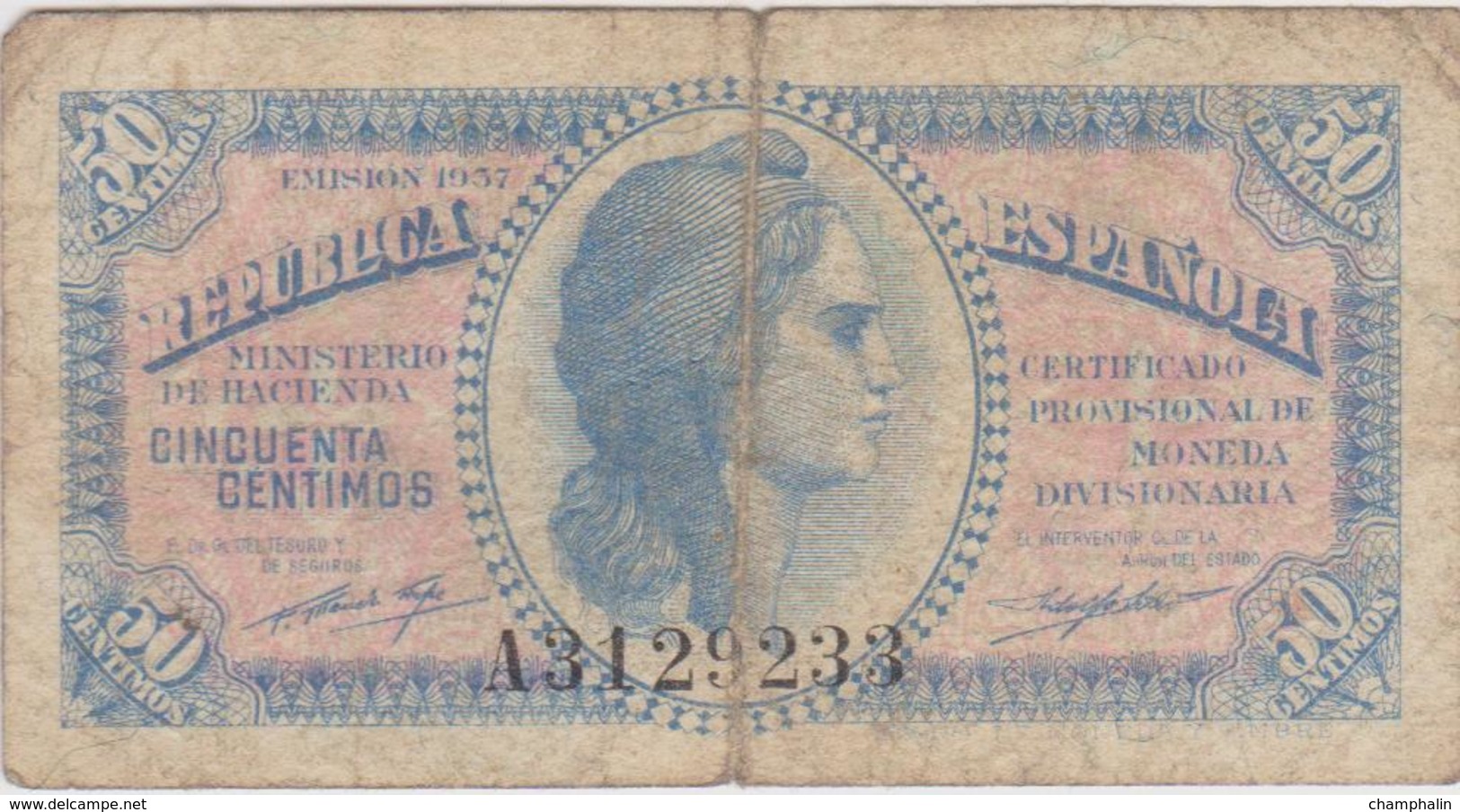 Espagne - Billet De 50 Centimos - 1937 - Andere & Zonder Classificatie