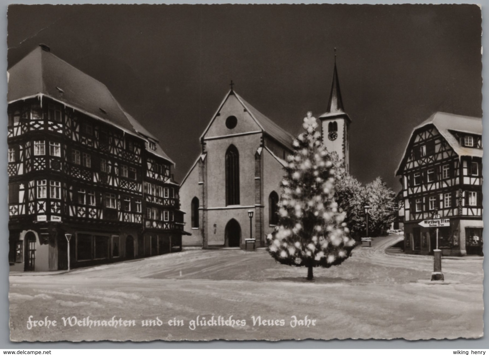 Mosbach - S/w Ortsansicht 2   Weihnachtskarte - Mosbach