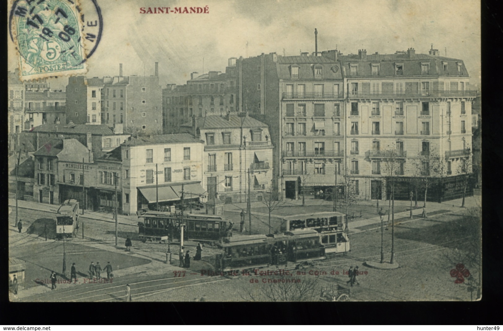 St Mandé 94  Place De La Tourelle Au Coin De La Rue De Charonne 377 Fleury 1906 Tramways - Saint Mande