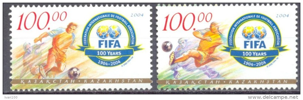 2004  Kazakhstan, Centenary Of FIFA, 2v, Mint/** - Kazajstán