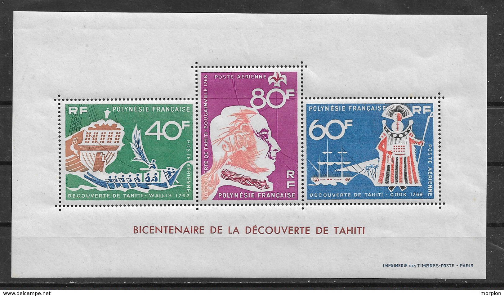 POLYNESIE - Yvert  Bloc N° 1 ** Bicentenaire De La Découverte De Tahiti - Hojas Y Bloques