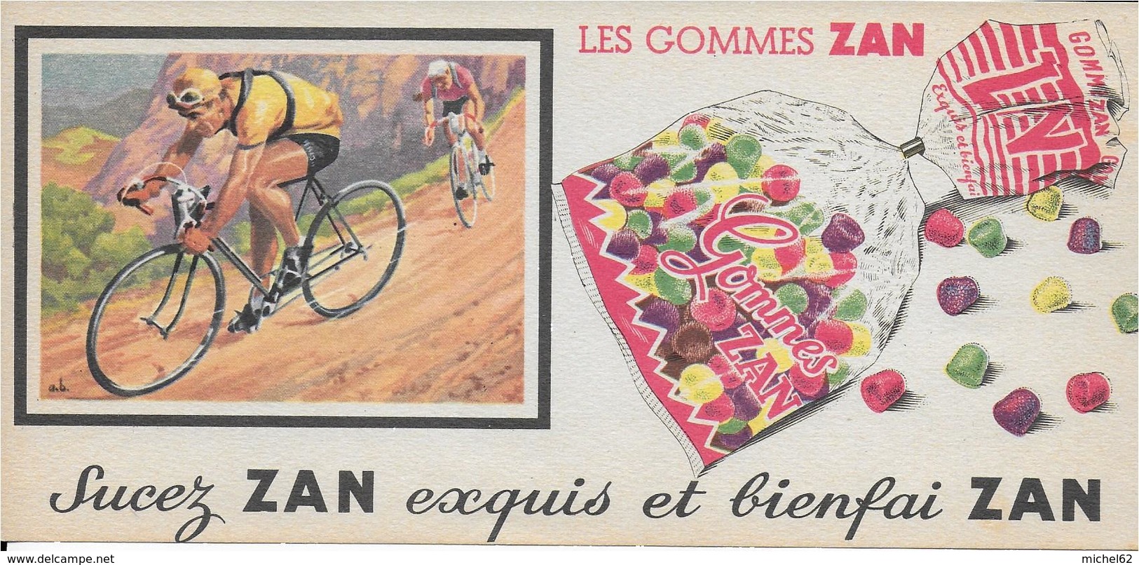 BUVARD  ZAN CYCLISME GOMMES ZAN - Alimentaire