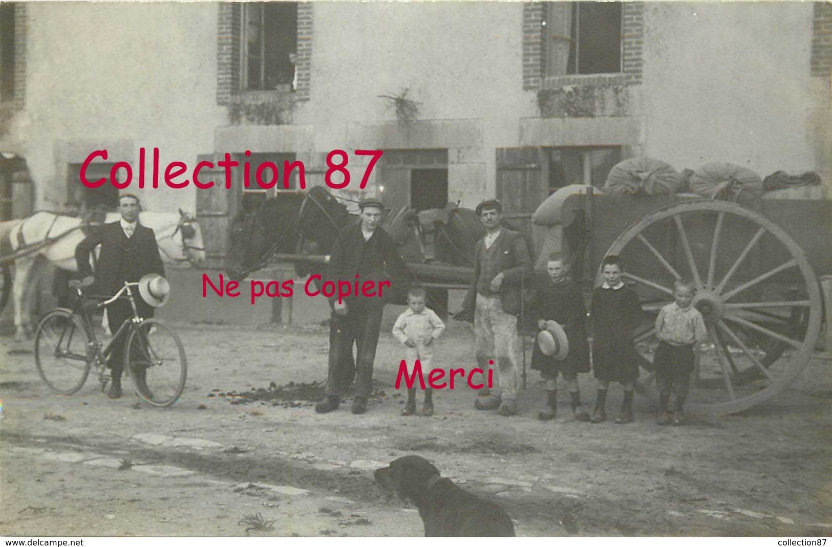 87 ☺♥♥♥ CASSEPIERRE Par RILHAC RANCON < CHARRETIER GERMAIN MARCHAND De CHARBON - CARTE PHOTO BOUDEAU - Rilhac Rancon