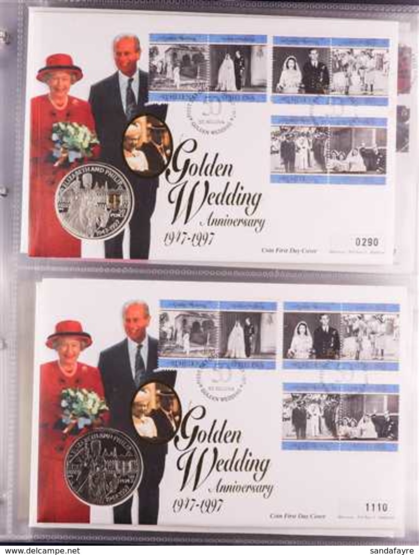 ROYALTY  1997 Royal Golden Wedding Anniversary COIN COVERS COLLECTION Presented In A Dedicated Album. ALL DIFFERENT & In - Ohne Zuordnung