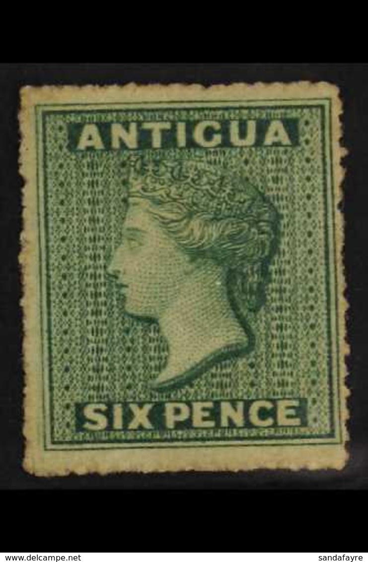 1863-67  6d Green, Watermark Small Star, Rough Perf 14-16, SG 8, Fine Unused Without Gum. Cat £700 For More Images, Plea - Sonstige & Ohne Zuordnung