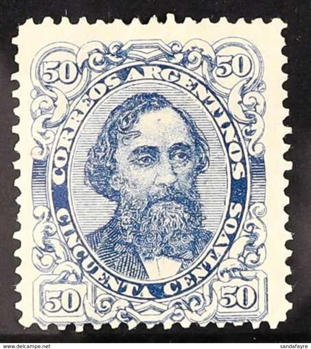 1888-1890  50c Blue "Bartolome Mitre", Scott 67, SG 121, Fine Mint For More Images, Please Visit Http://www.sandafayre.c - Sonstige & Ohne Zuordnung