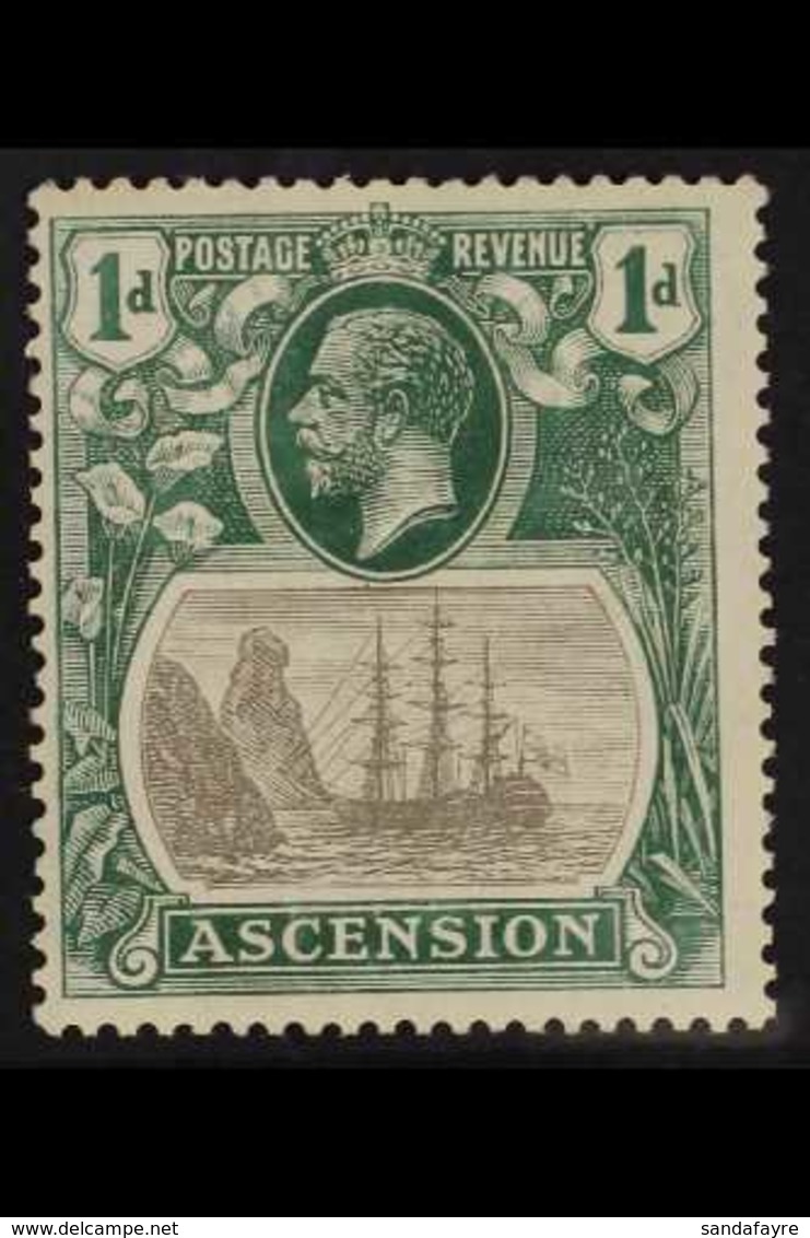 1924-33  1d Grey-black And Deep Blue-green With TORN FLAG Variety, SG 11b, Fine Mint. For More Images, Please Visit Http - Ascension