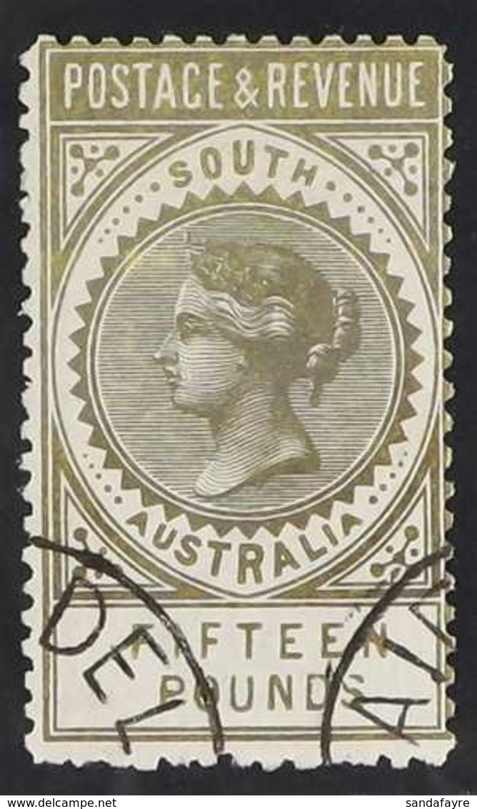 SOUTH AUSTRALIA  1886 £15 Silver "Postage & Revenue" Perf 11½-12½, SG 207a, Very Fine Used / Adelaide Cto. A Very Scarce - Sonstige & Ohne Zuordnung